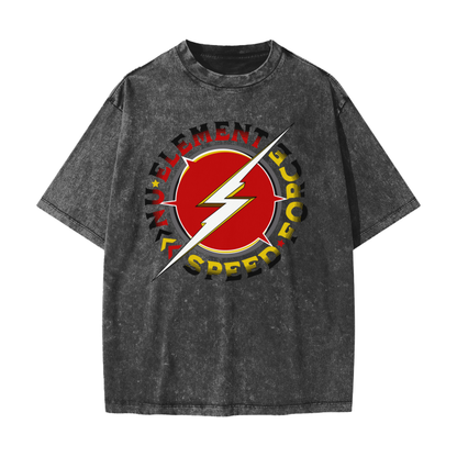 Streetwear American Vintage Waxed Dyed Washed  Heavyweight 100% Cotton T-Shirt